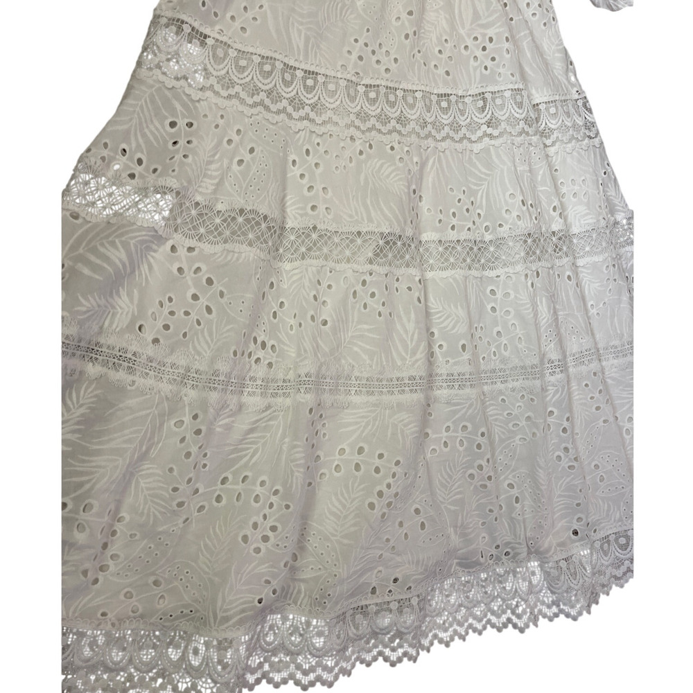 Antonio Melani Born On Fifth Adenorah Bright White Eyelet Maxi Dress Size 6 - Picture 11 of 12